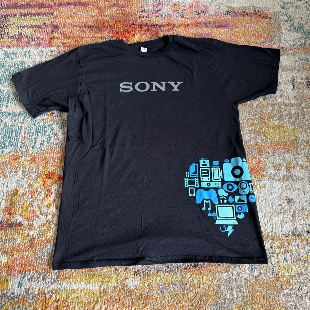 Y2K Sony Tech Graphic Promo T-Shirt Large - Share Your Sony PlayStation Tech